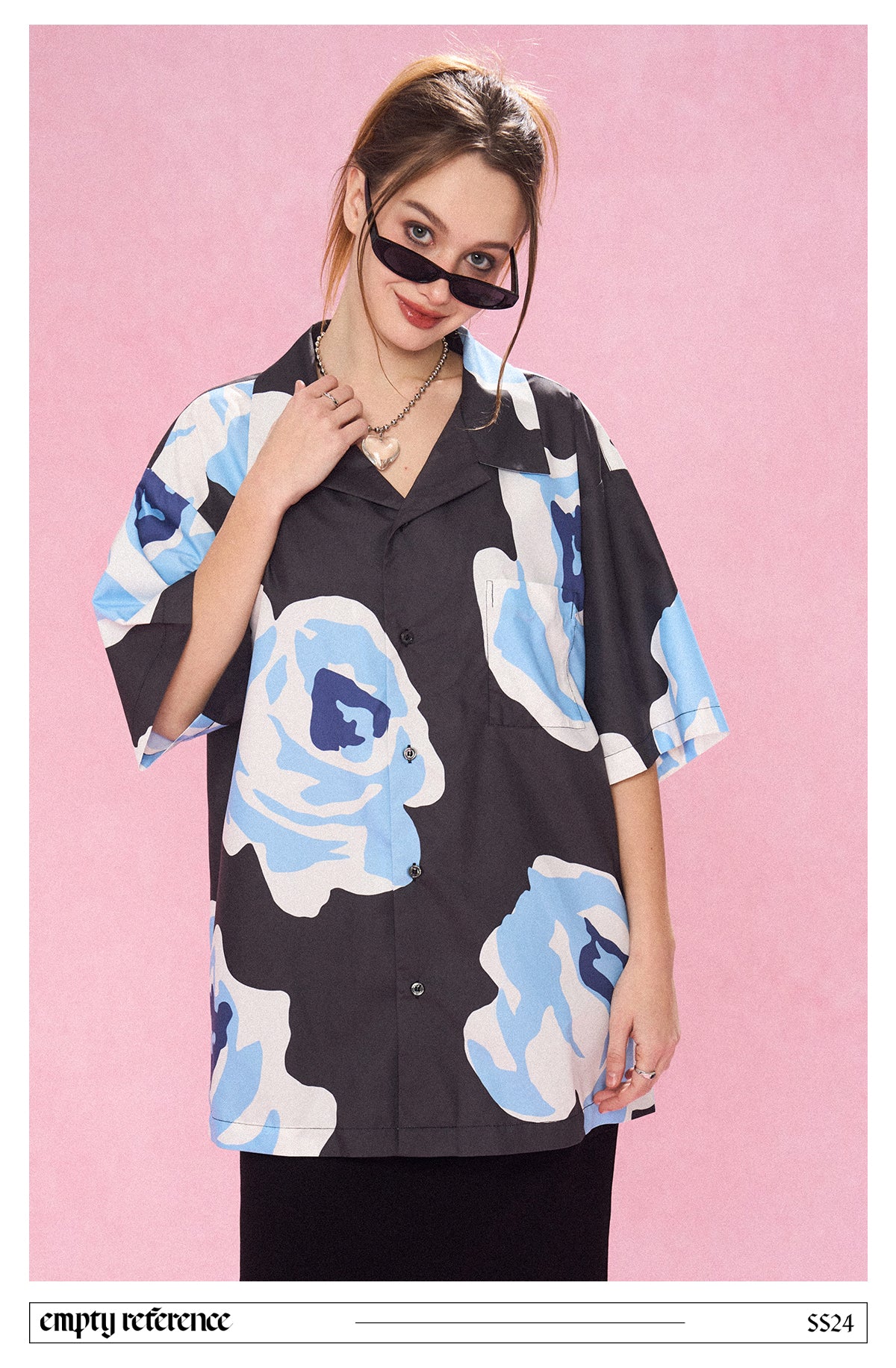Hand-Drawn Rose Graphic Shirt