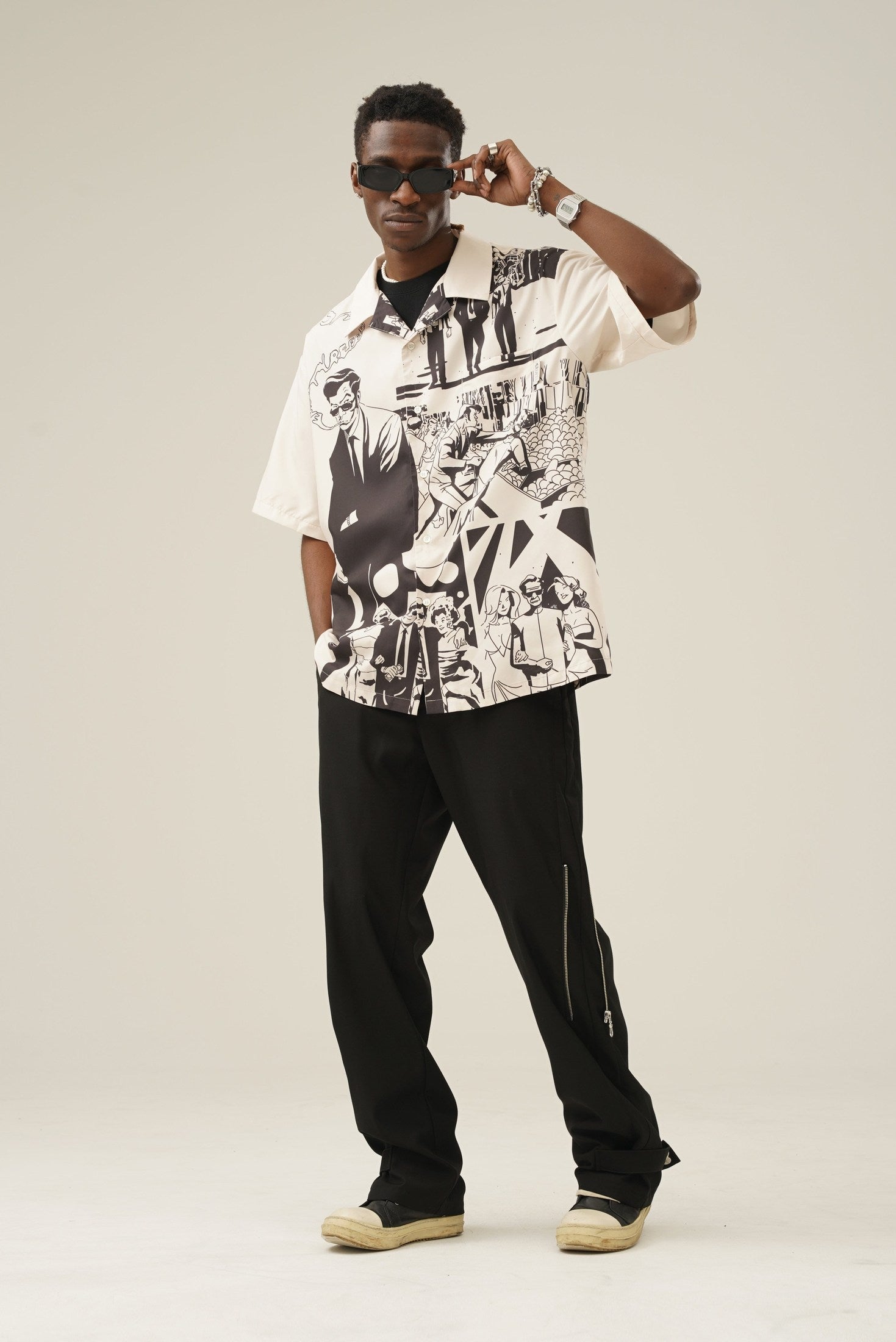 Retro Comic Camp Collar Shirt