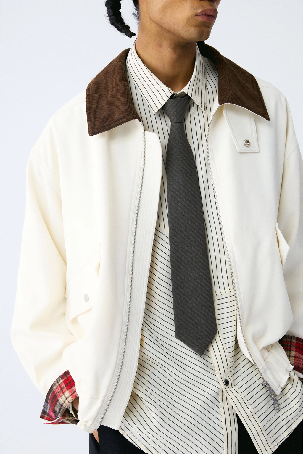 Plaid Corduroy Casual Jacket