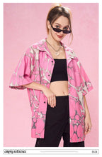 Pink Casual Button-Up Shirt - Empty Reference