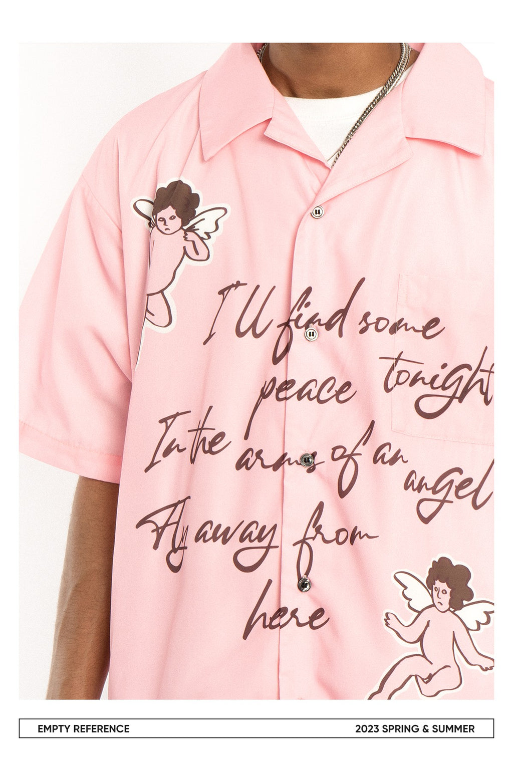 Angels Print Camp Shirt