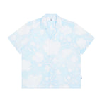 The Scattered Petal Shirt - Sky Blue Full-Print with Hand-Drawn White Flowers