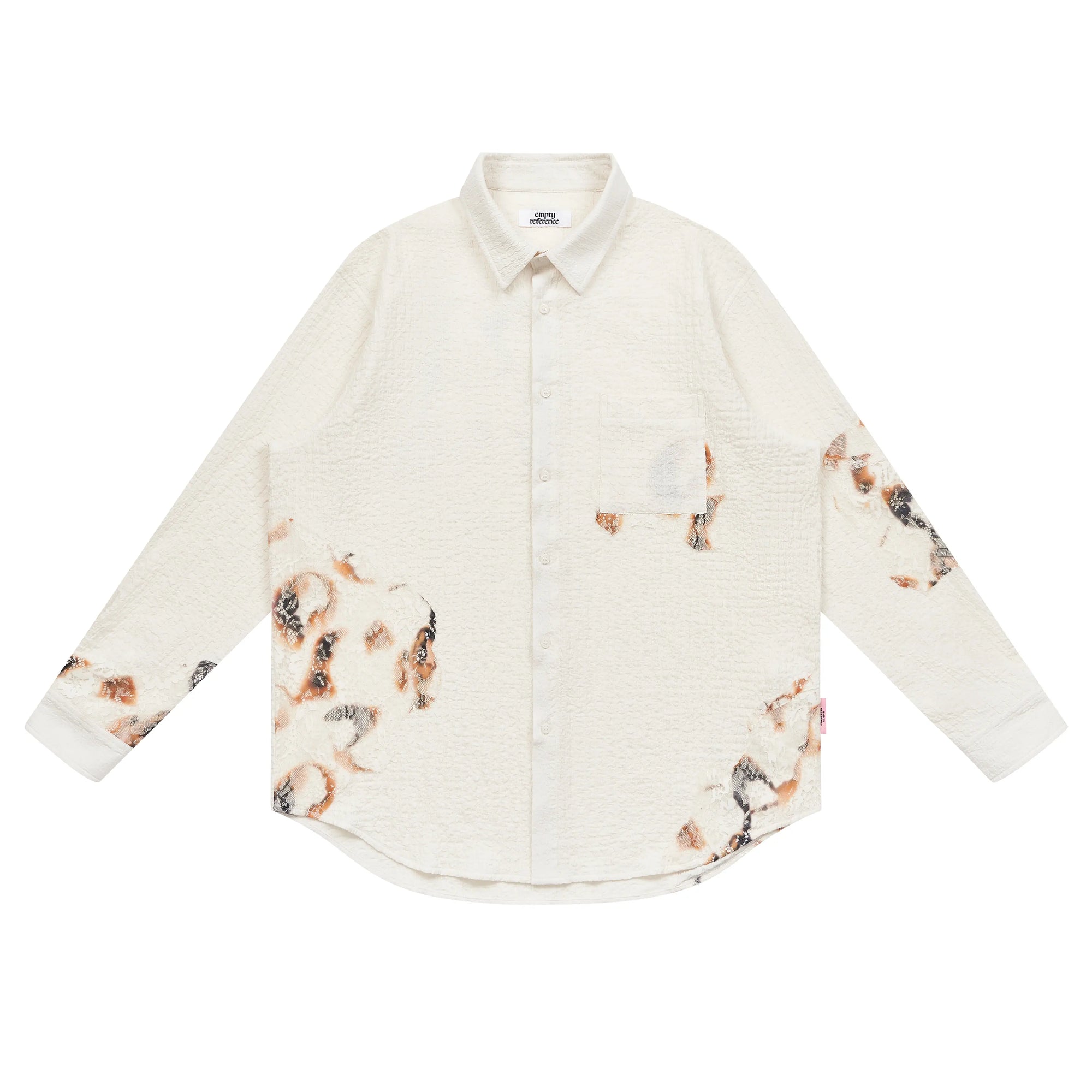 Lace Panel Irregular Shirt