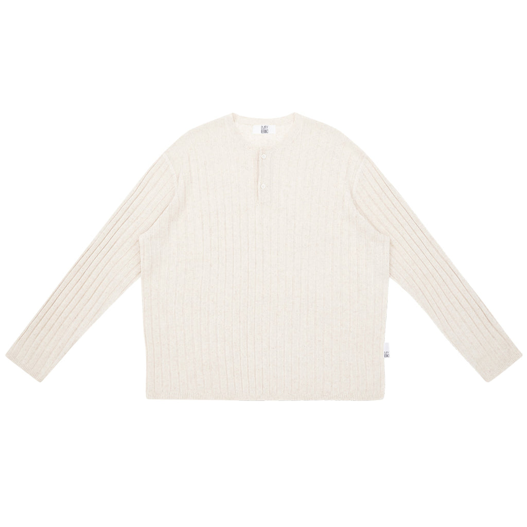 Linen Lyocell Stripe Henley Sweater