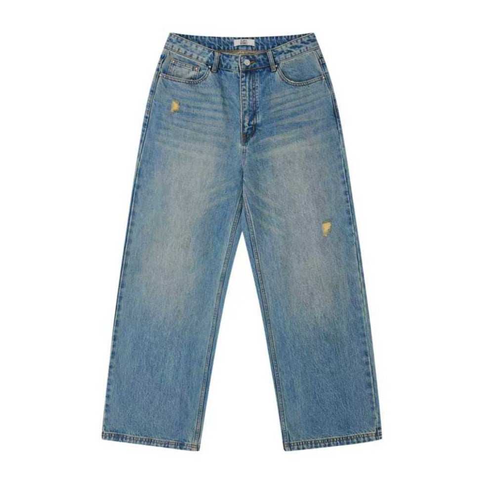 Heavyweight Washed Distressed Jeans - Empty Reference