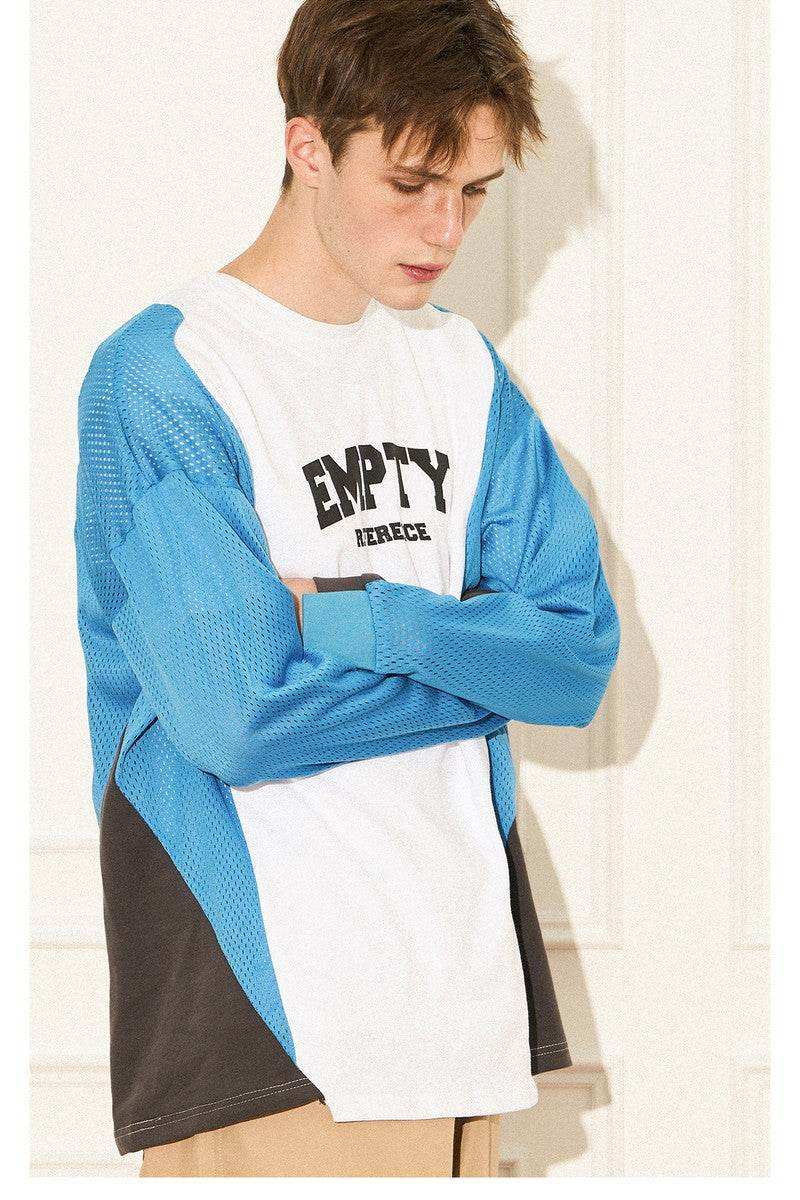 Colorblock Mesh Graphic Jersey Tee - Empty Reference