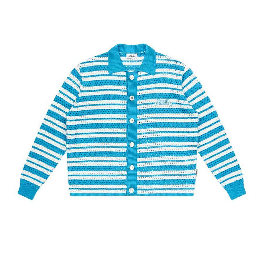 Blue White Stripe Knit Shirt - Empty Reference