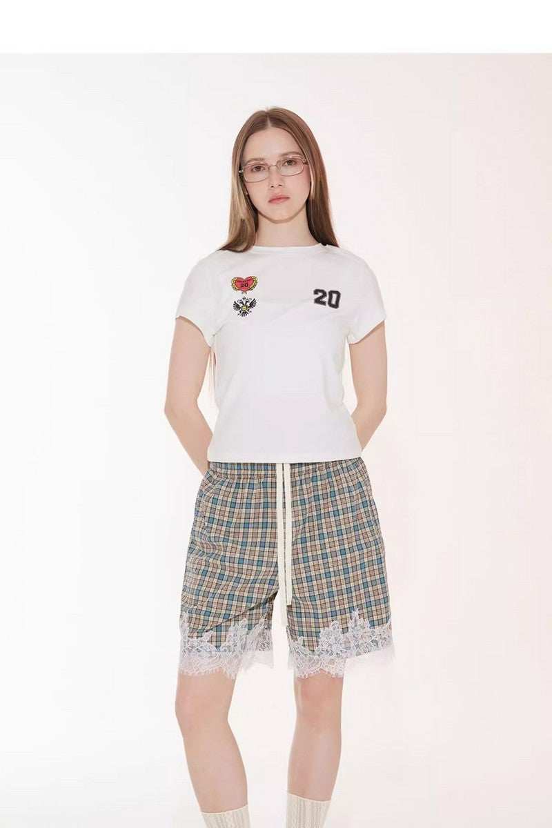 Lace Trim Jersey Shorts - Empty Reference
