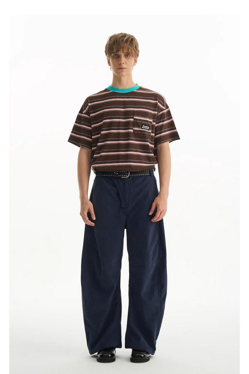 Ribbed Stripe Contrast Tee