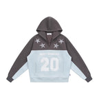 Star Letter Patchwork Hoodie