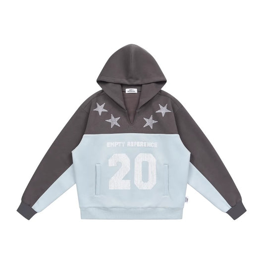 Star Letter Patchwork Hoodie