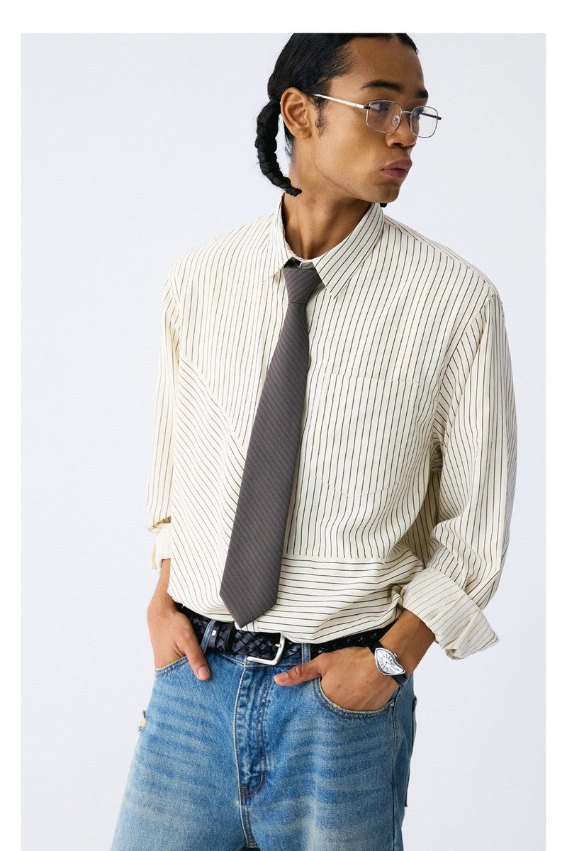 Striped Patch Pocket Shirt