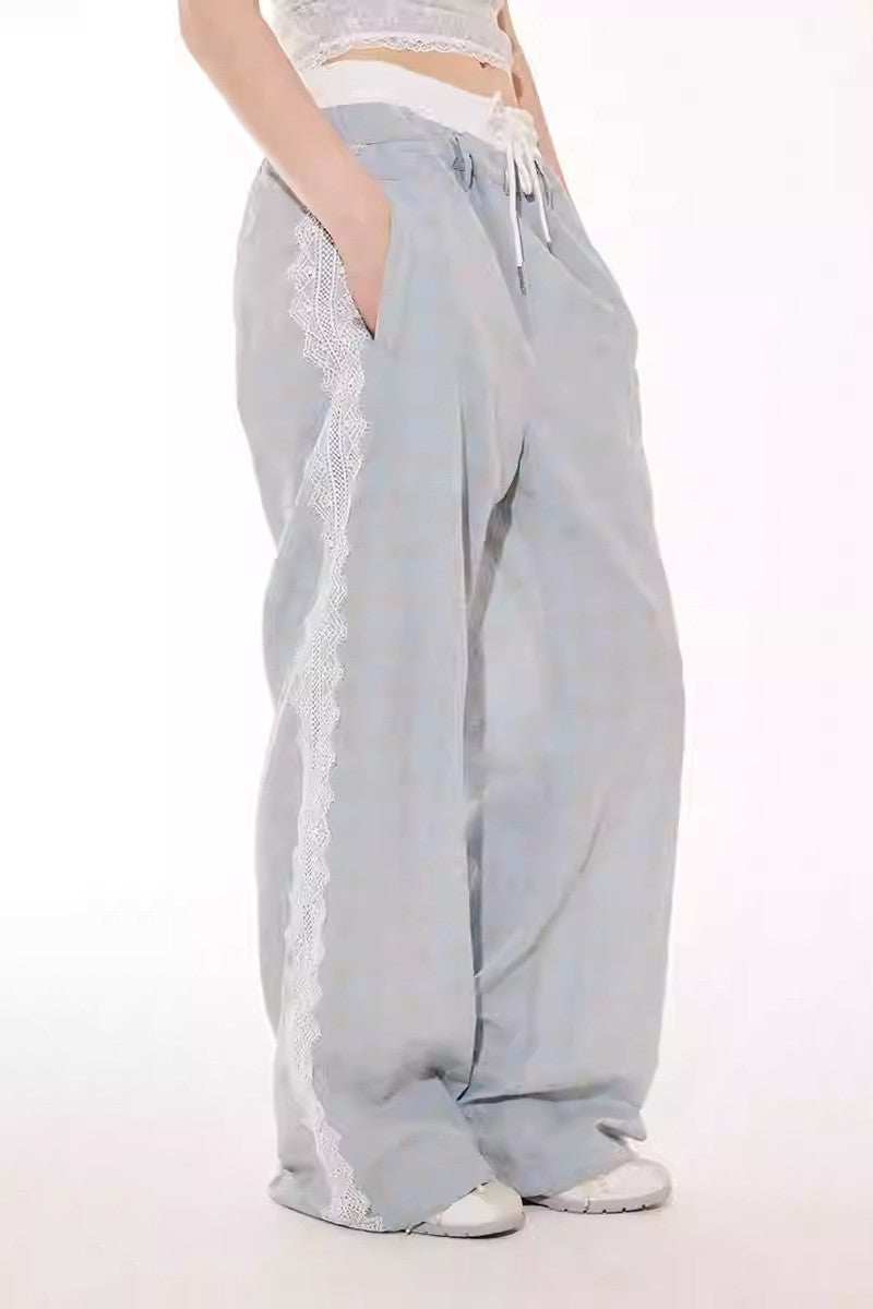 Lace Panel Plaid Pants - Empty Reference
