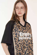 Leopard Mesh Polo Shirt - Empty Reference