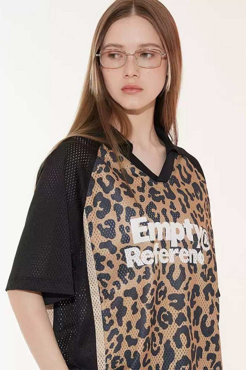 Leopard Mesh Polo Shirt - Empty Reference
