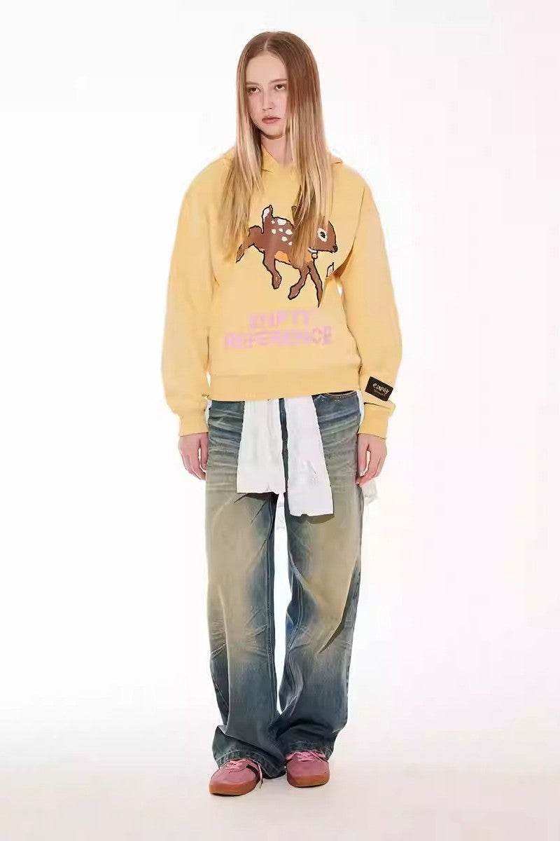 Deer Letter Graphic Hoodie - Empty Reference