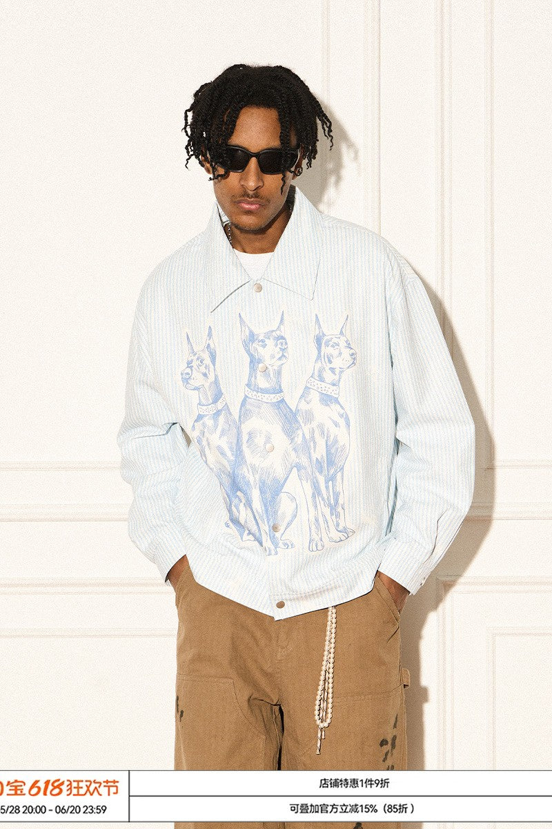 Distressed Doberman Stripe Jacket