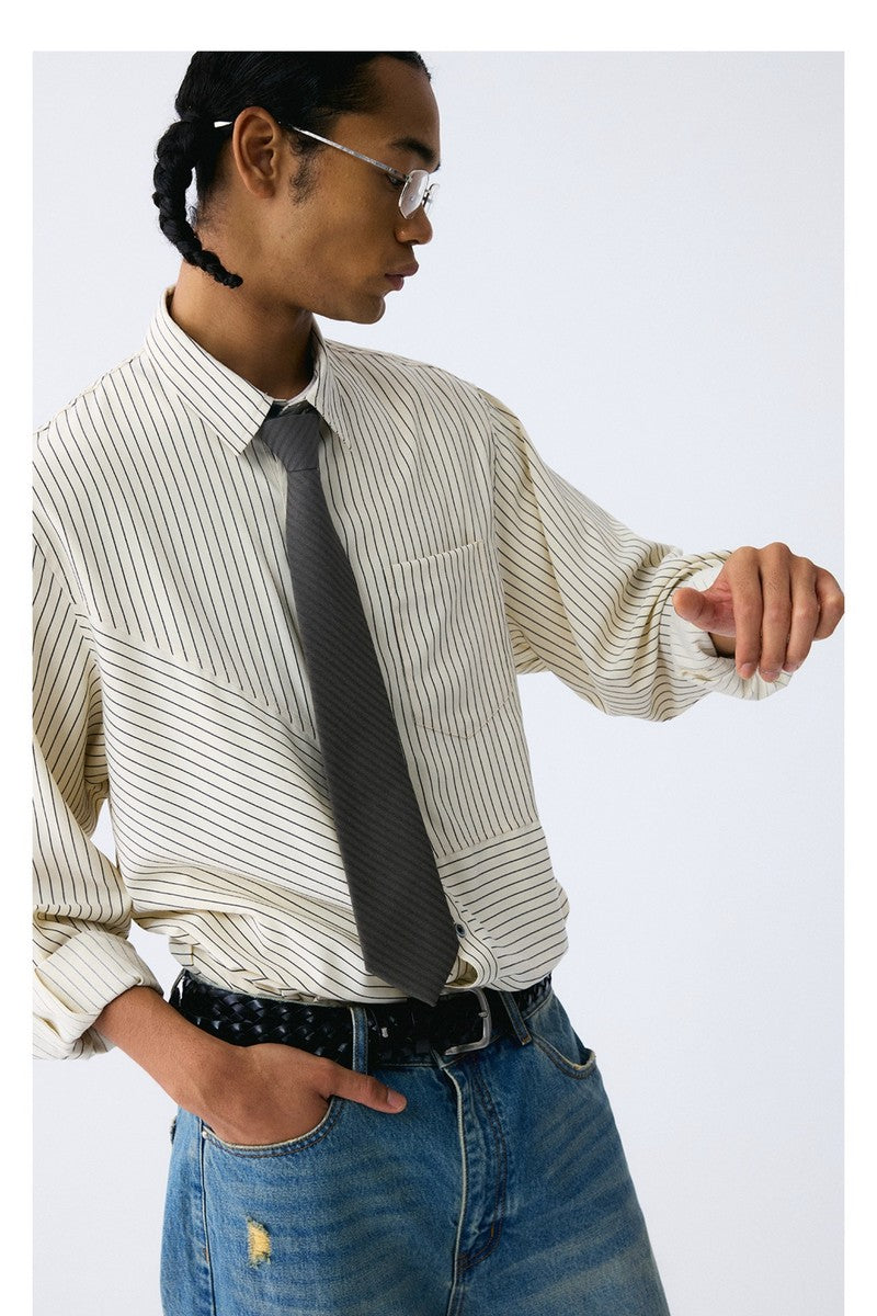 Striped Patch Pocket Shirt