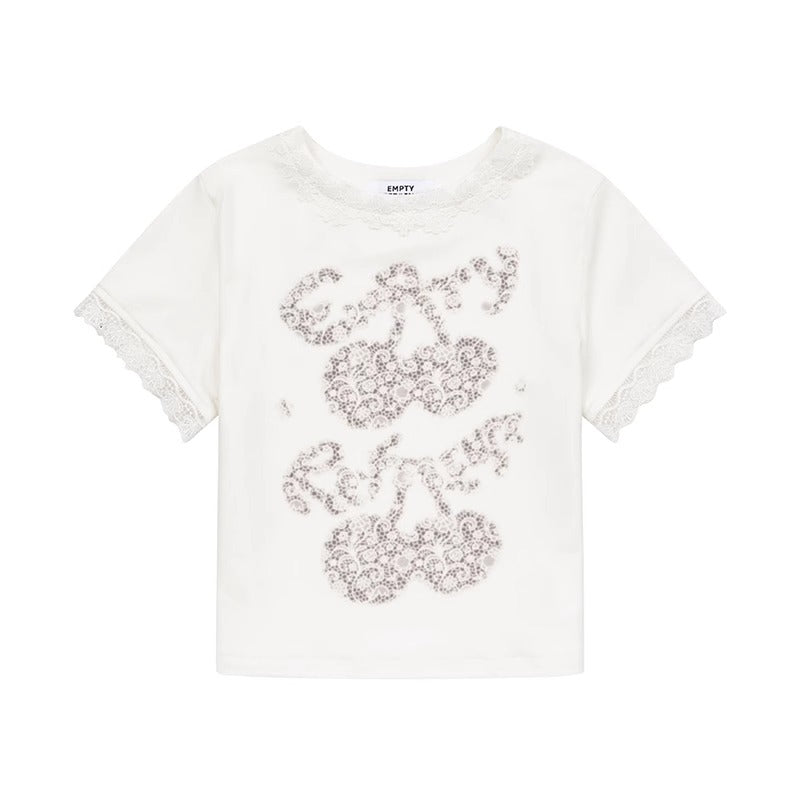Cherry Lace Patchwork Tee
