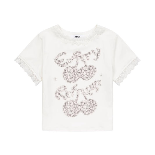 Cherry Lace Patchwork Tee