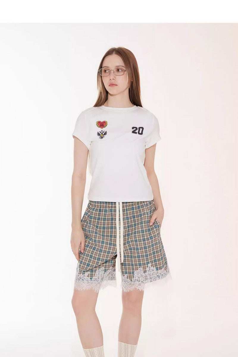 Lace Trim Jersey Shorts - Empty Reference