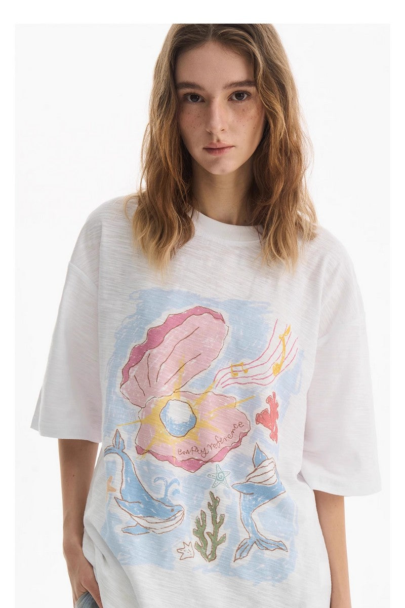 Hand Drawn Ocean Graphic Tee