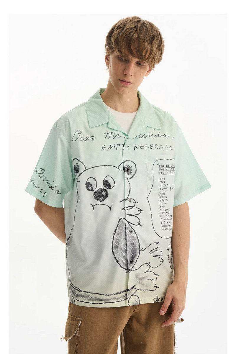Bear Letter Graphic Shirt - Empty Reference
