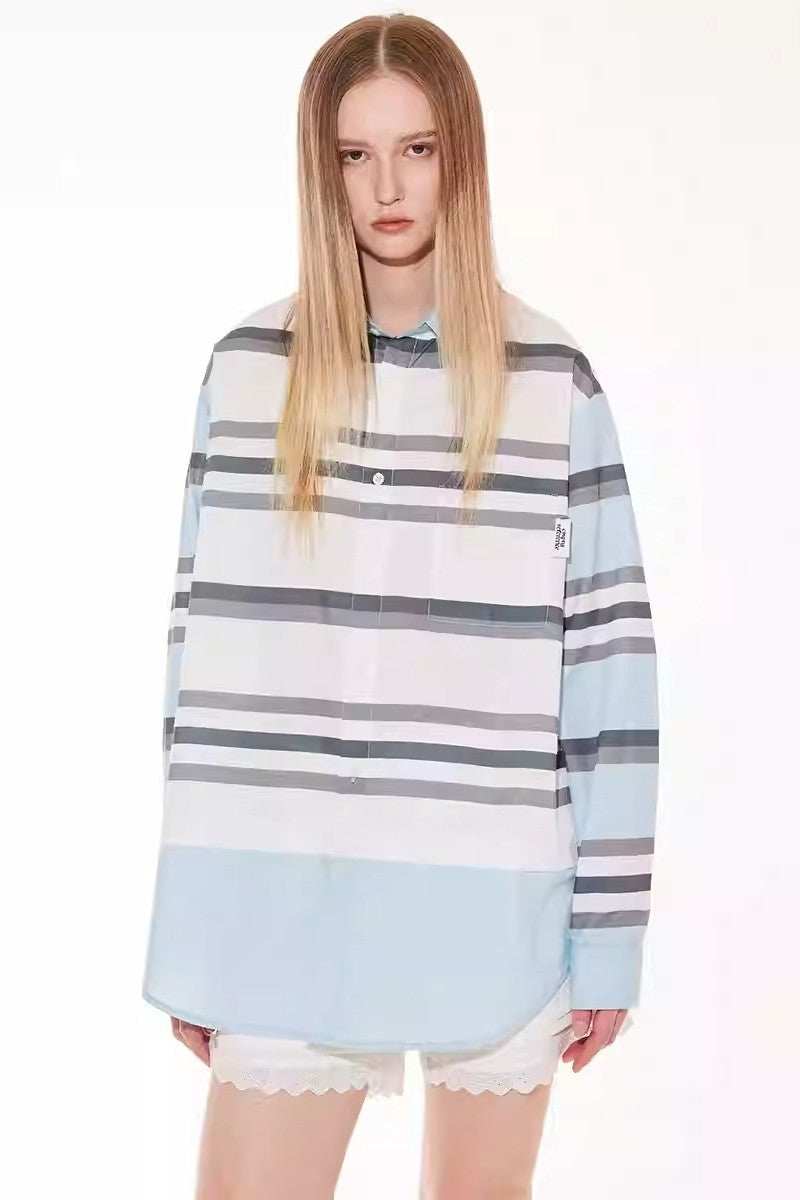 Layered Stripe Contrast Shirt - Empty Reference
