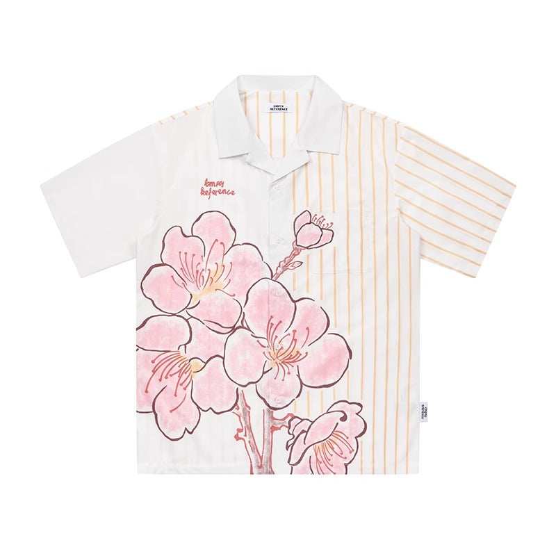 Striped Floral Casual Shirt - Empty Reference