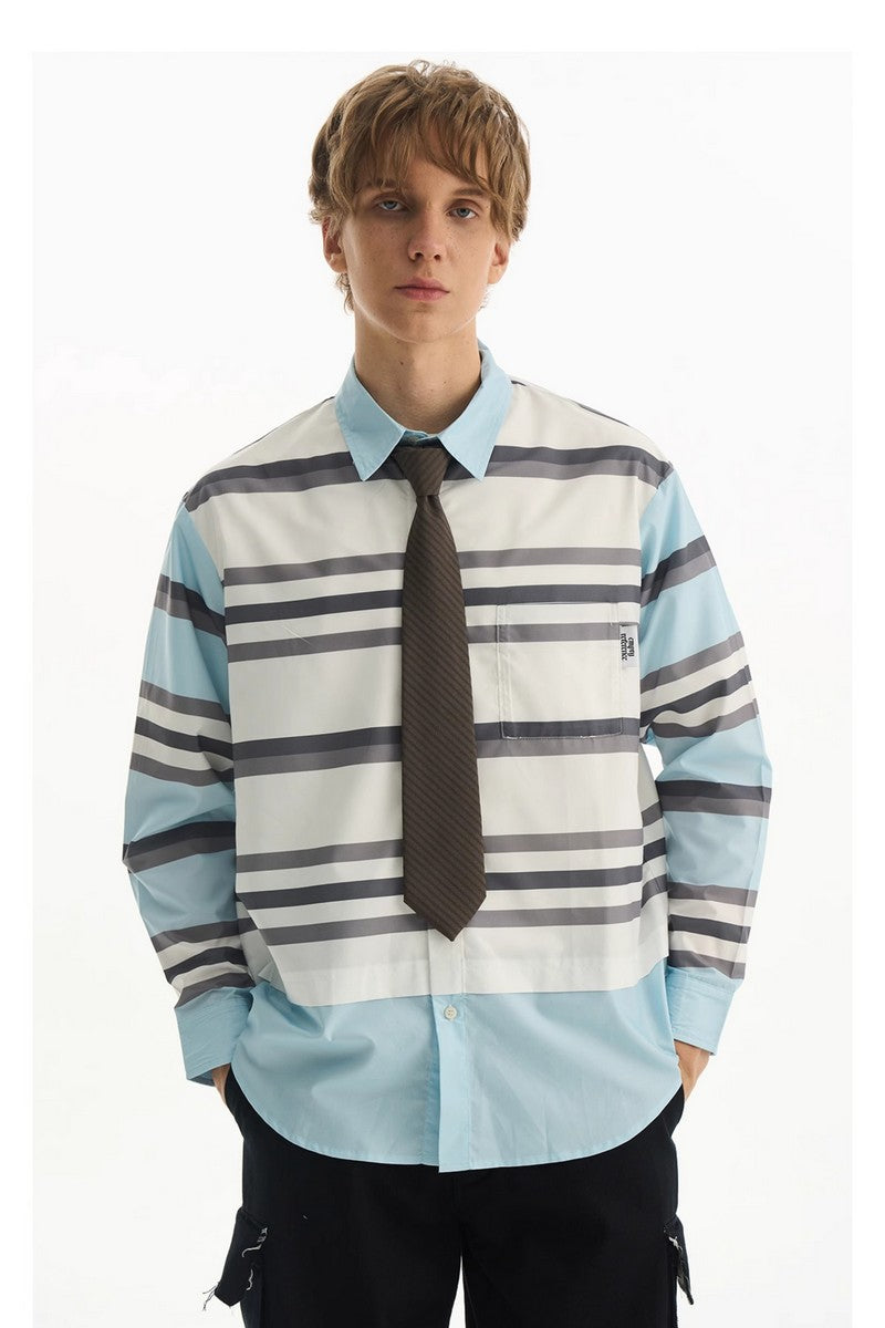 Layered Stripe Contrast Shirt