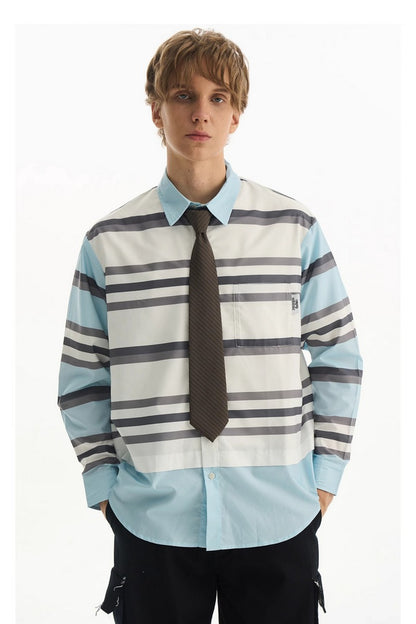 Layered Stripe Contrast Shirt