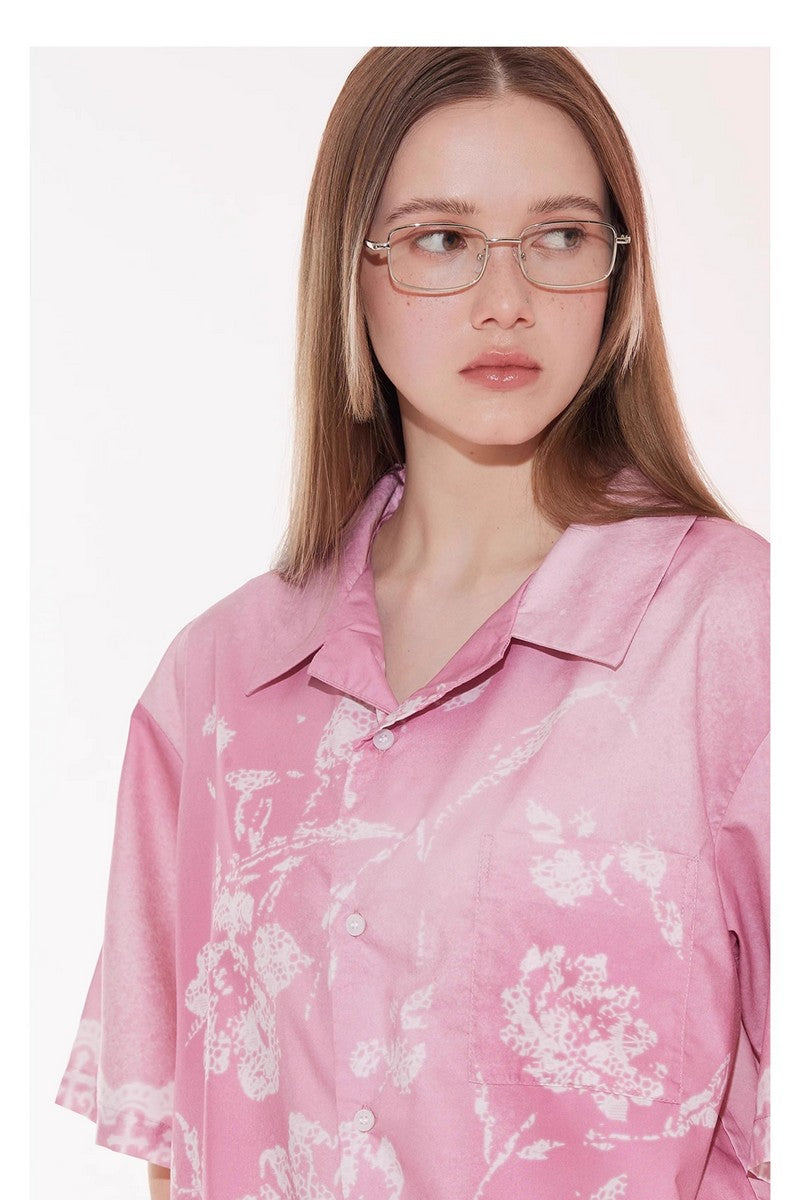 Gradient Lace Graphic Shirt