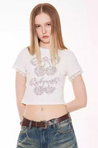 Cherry Lace Patchwork Tee