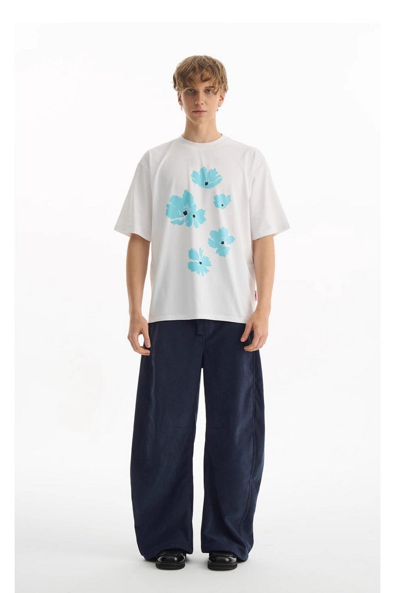 Blue Floral Graphic Tee