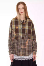 Asymmetrical Plaid Shirt - Empty Reference