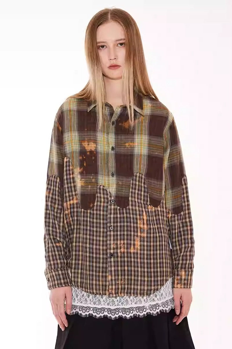 Asymmetrical Plaid Shirt