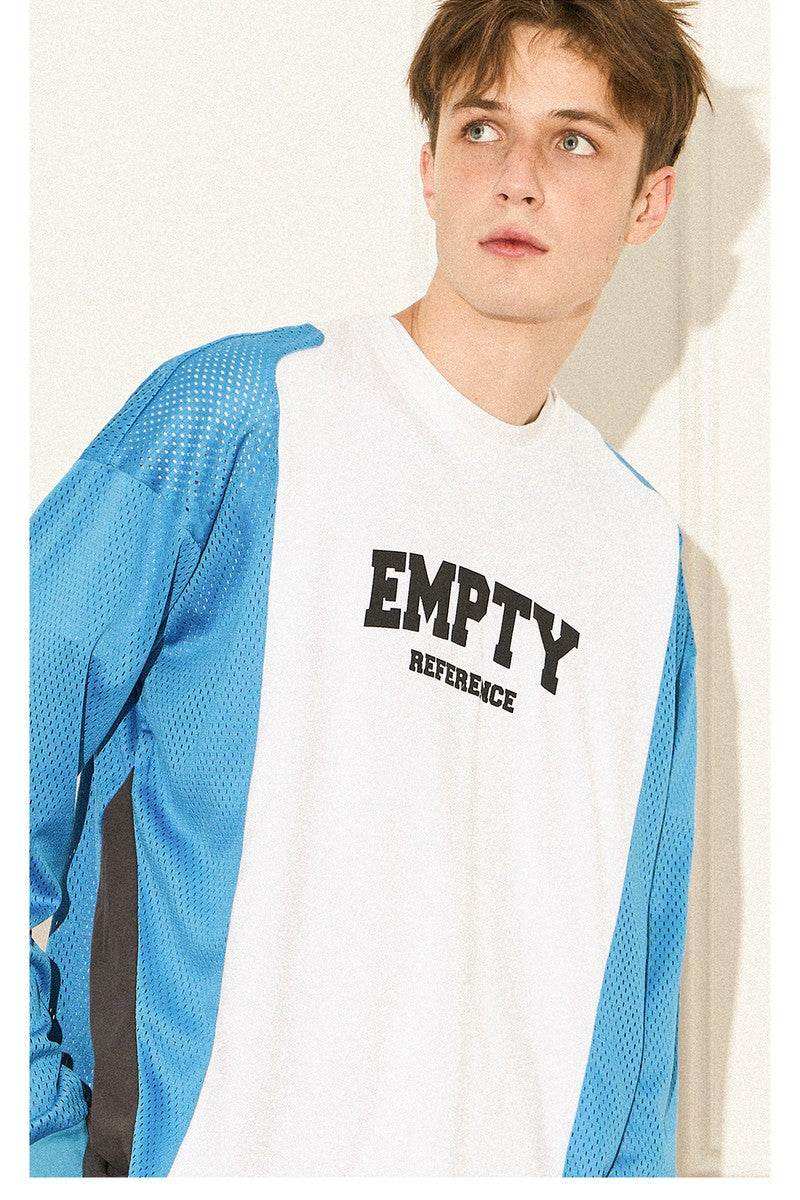 Colorblock Mesh Graphic Jersey Tee - Empty Reference