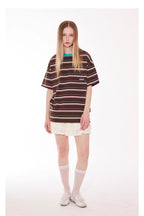 Ribbed Stripe Contrast Tee
