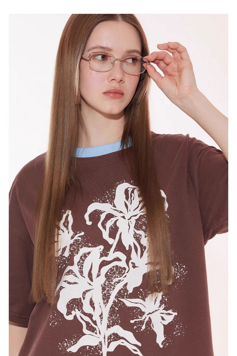 Distressed Floral Patchwork Tee
