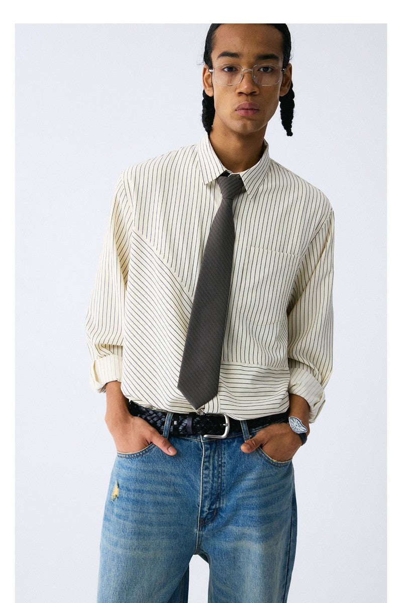 Striped Patch Pocket Shirt