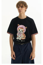 Layered Cat Graphic Tee
