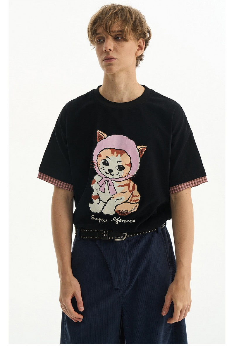 Layered Cat Graphic Tee