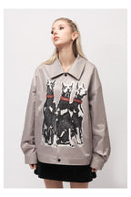 Doberman Line Art Glossy Jacket