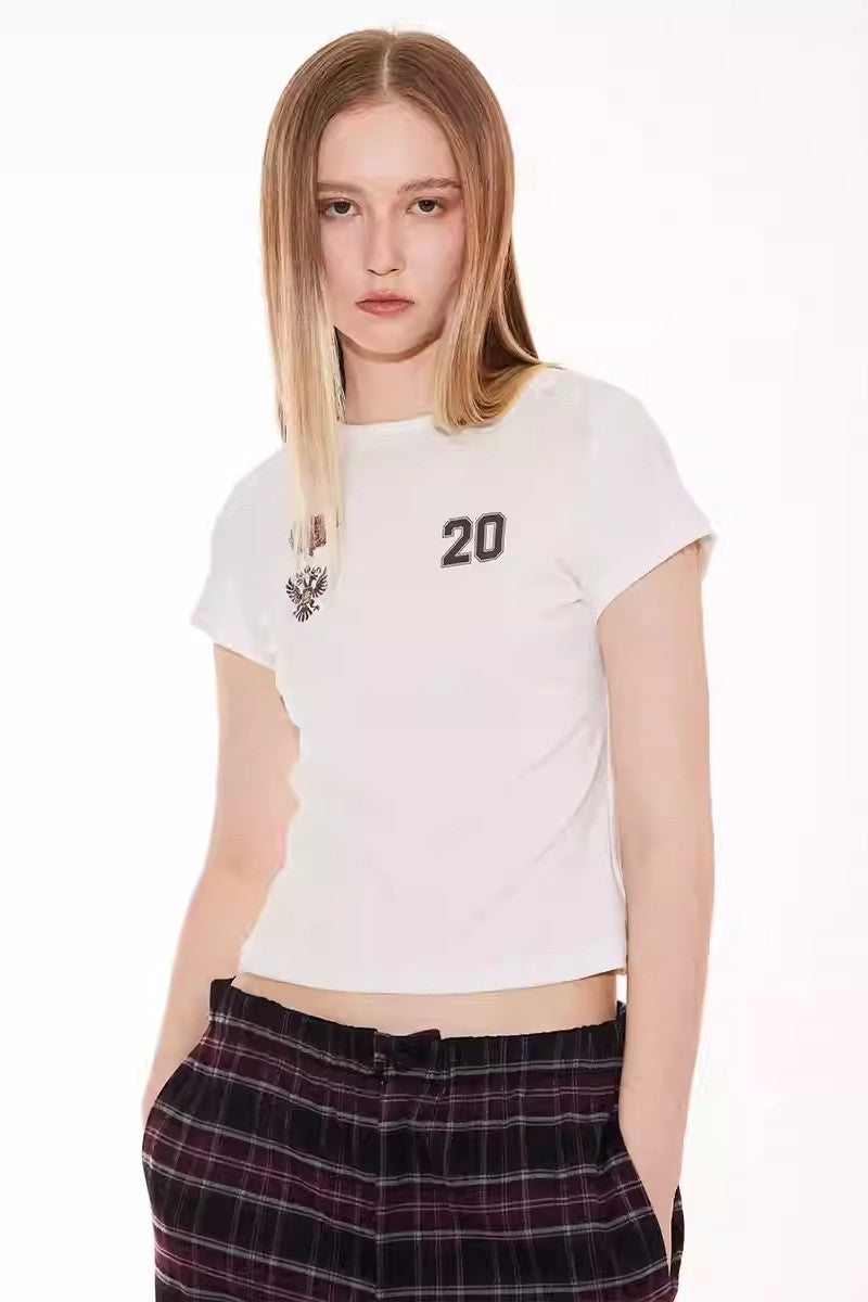 Badge Graphic Cropped Tee