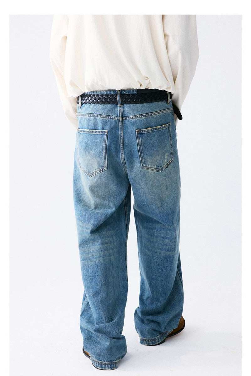 Heavyweight Washed Distressed Jeans - Empty Reference