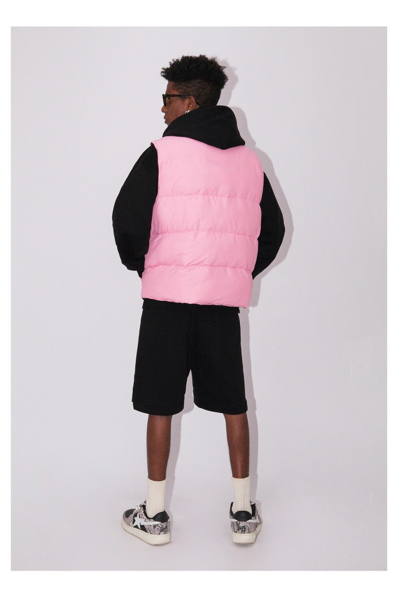 Reversible Leopard Embroidered Puffer Vest