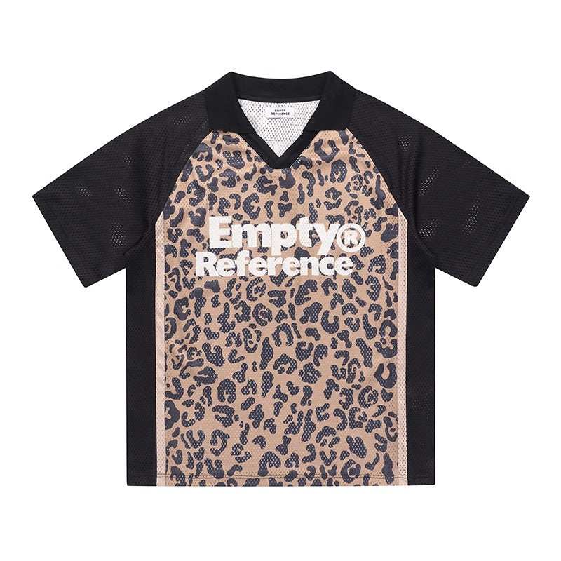 Leopard Mesh Polo Shirt - Empty Reference
