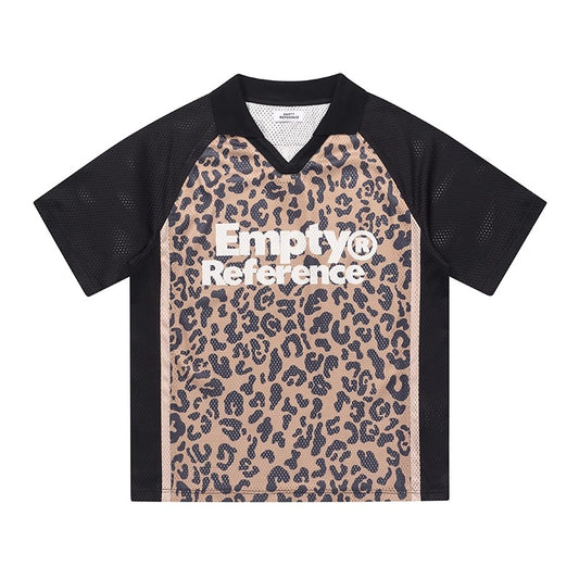 Leopard Mesh Polo Shirt