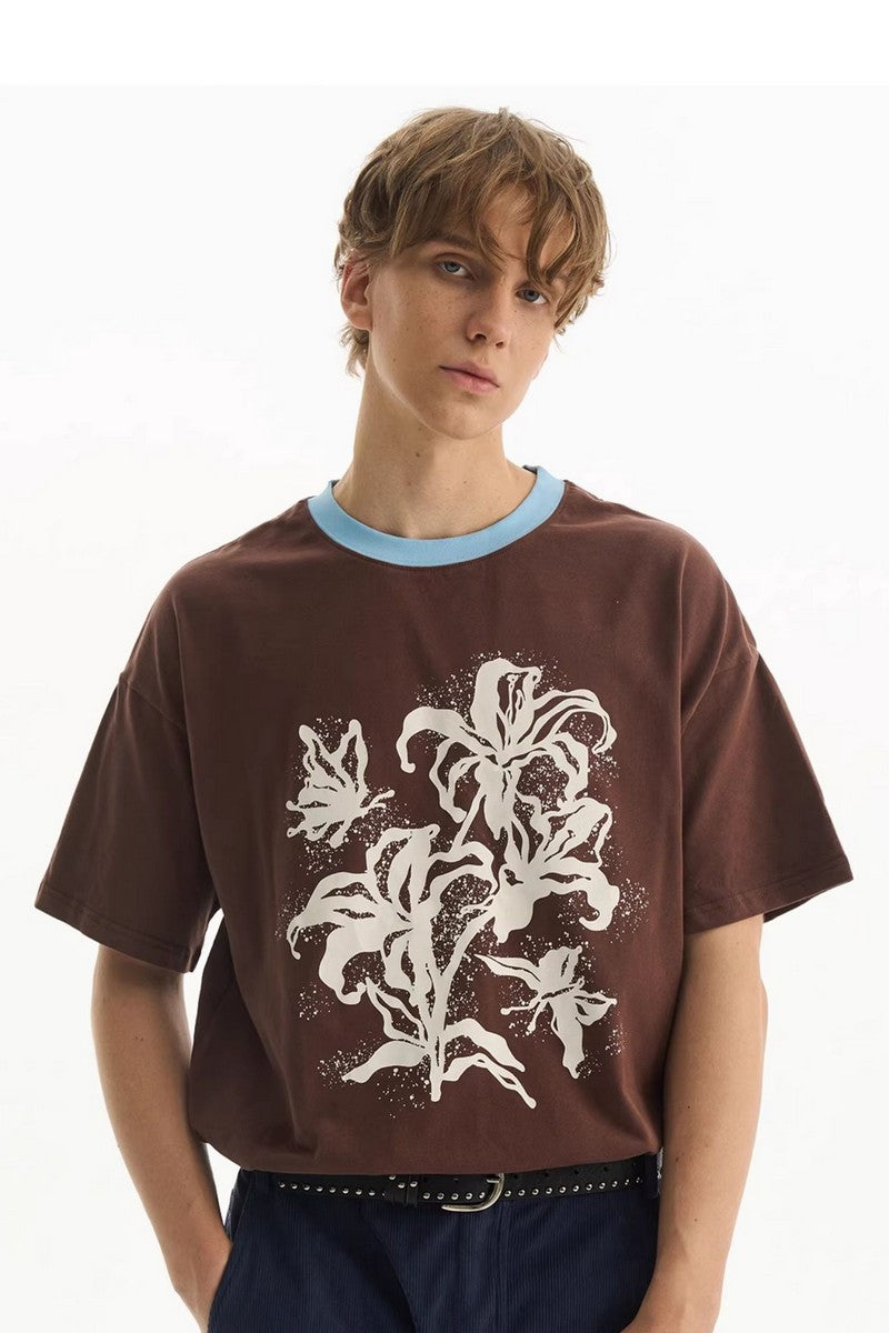 Distressed Floral Patchwork Tee