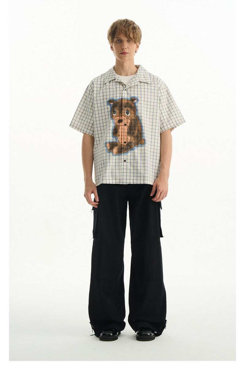 Sad Bear Plaid Spray Shirt - Empty Reference